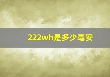 222wh是多少毫安