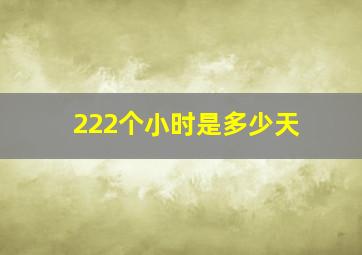 222个小时是多少天