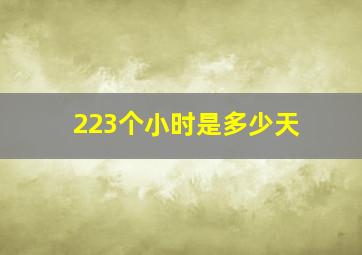 223个小时是多少天