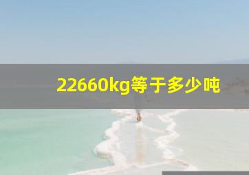 22660kg等于多少吨