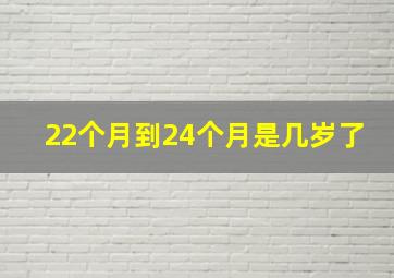 22个月到24个月是几岁了