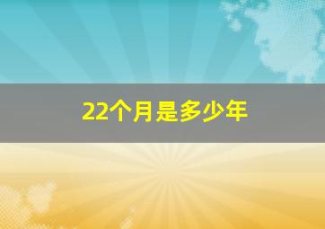 22个月是多少年