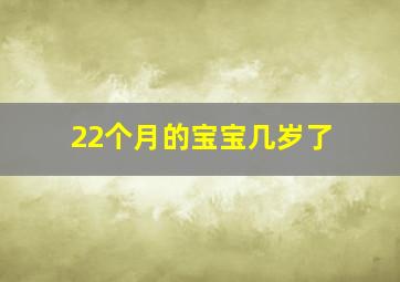 22个月的宝宝几岁了