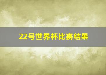 22号世界杯比赛结果