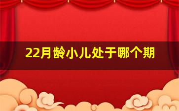 22月龄小儿处于哪个期