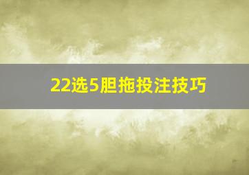 22选5胆拖投注技巧