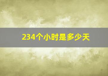 234个小时是多少天