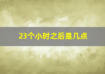 23个小时之后是几点