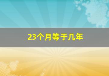 23个月等于几年