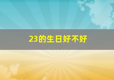 23的生日好不好