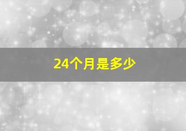 24个月是多少