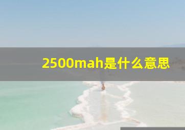 2500mah是什么意思