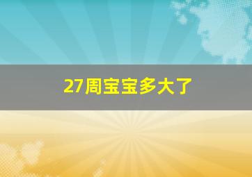 27周宝宝多大了