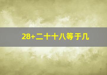 28+二十十八等于几