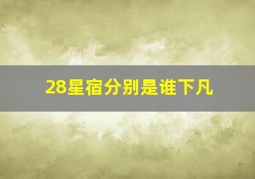 28星宿分别是谁下凡