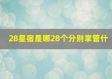 28星宿是哪28个分别掌管什