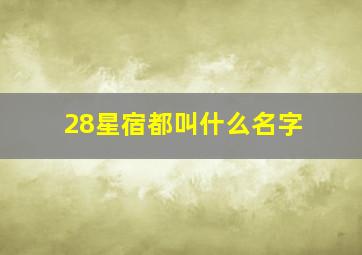 28星宿都叫什么名字