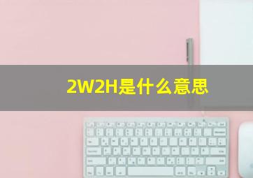 2W2H是什么意思