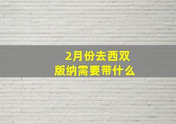 2月份去西双版纳需要带什么