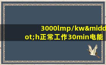 3000lmp/kw·h正常工作30min电能表指示300次