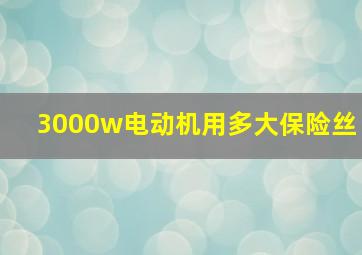 3000w电动机用多大保险丝