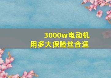 3000w电动机用多大保险丝合适