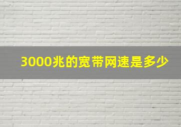 3000兆的宽带网速是多少