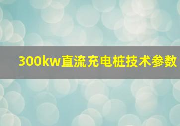 300kw直流充电桩技术参数