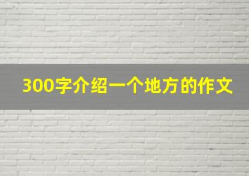 300字介绍一个地方的作文