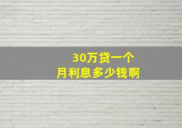 30万贷一个月利息多少钱啊