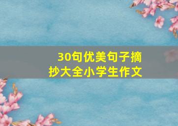 30句优美句子摘抄大全小学生作文