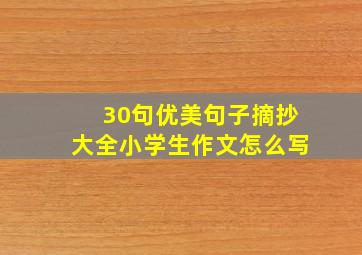 30句优美句子摘抄大全小学生作文怎么写