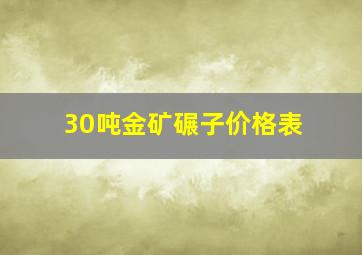 30吨金矿碾子价格表