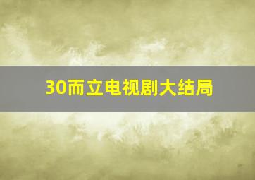 30而立电视剧大结局