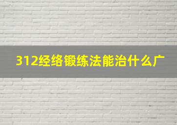 312经络锻练法能治什么广