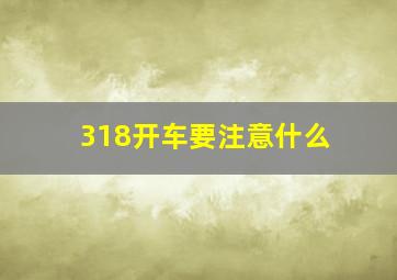 318开车要注意什么