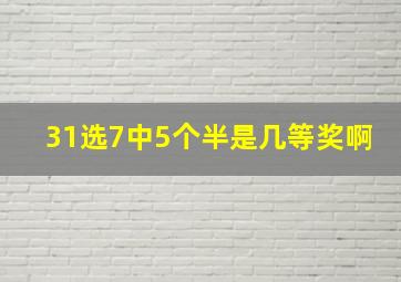 31选7中5个半是几等奖啊