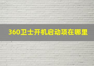 360卫士开机启动项在哪里