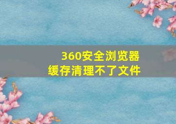 360安全浏览器缓存清理不了文件