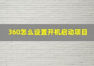 360怎么设置开机启动项目