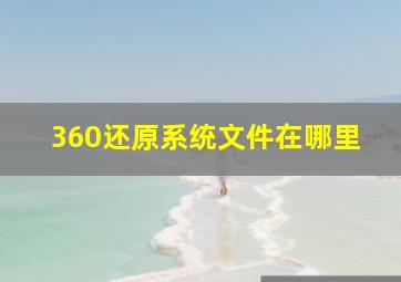 360还原系统文件在哪里