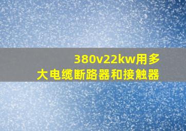 380v22kw用多大电缆断路器和接触器