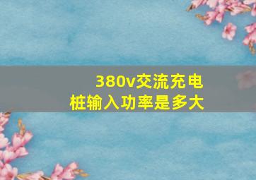 380v交流充电桩输入功率是多大