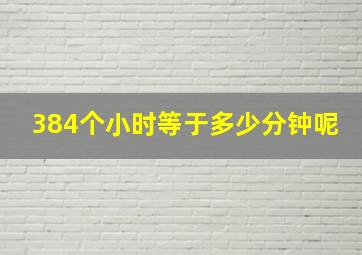 384个小时等于多少分钟呢