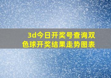 3d今日开奖号查询双色球开奖结果走势图表