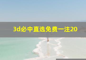 3d必中直选免费一注20