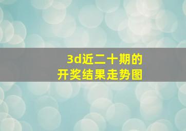 3d近二十期的开奖结果走势图