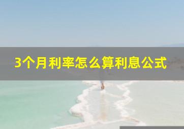 3个月利率怎么算利息公式