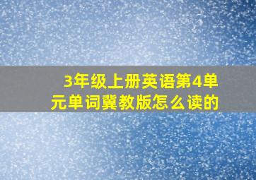 3年级上册英语第4单元单词冀教版怎么读的