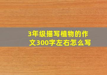 3年级描写植物的作文300字左右怎么写